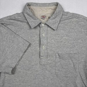 Faherty Brand Polo Shirt Mens Medium Gray Heather Short Sleeve Chest Pocket